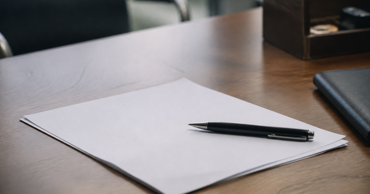 Document de resiliation immobiliere posé sur bureau avec stylo