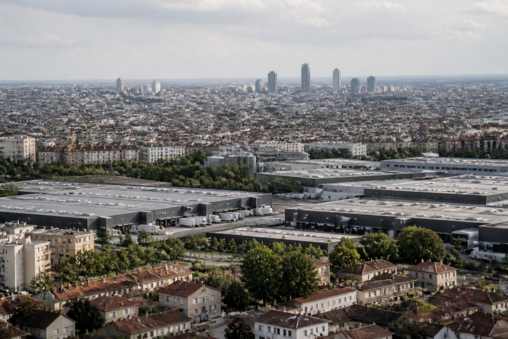 Graphique montrant augmentation population ville avec batiments logistiques