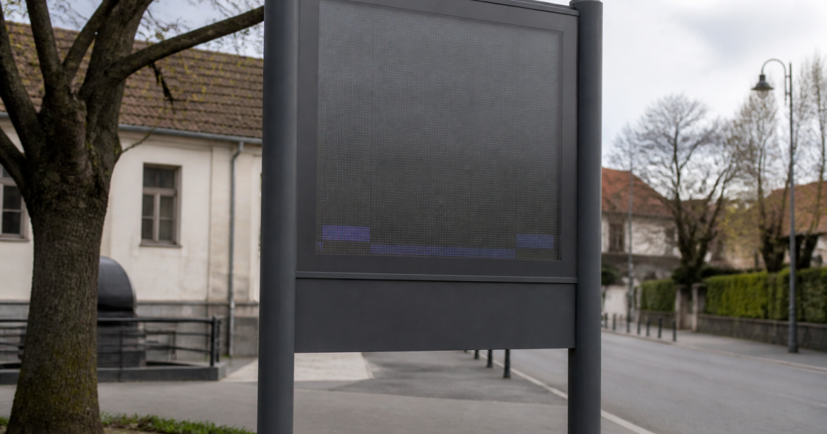 Panneau indicateur affichant statistiques population ville Haguenau
