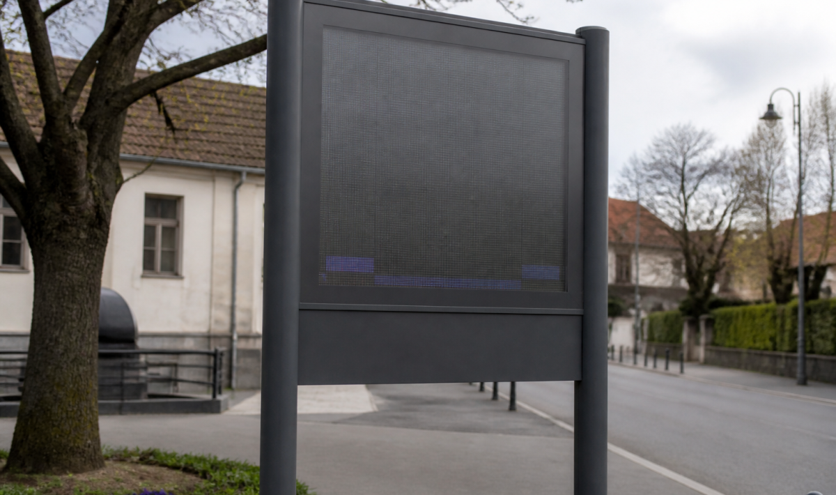 Panneau indicateur affichant statistiques population ville Haguenau