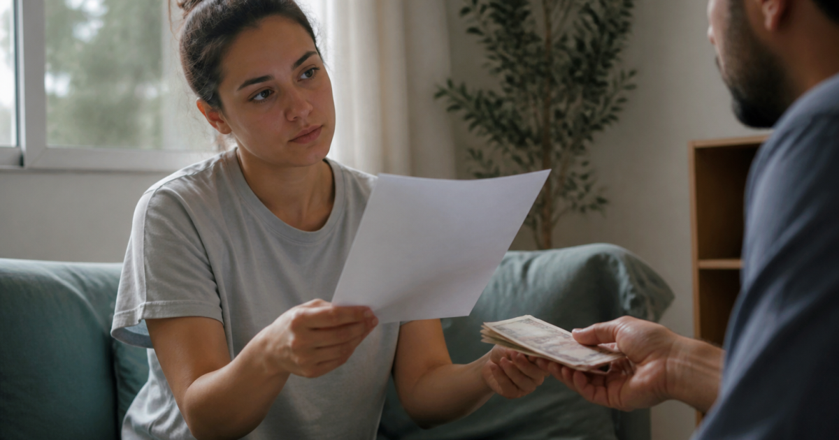 Locataire tenant document remboursement argent liquide main
