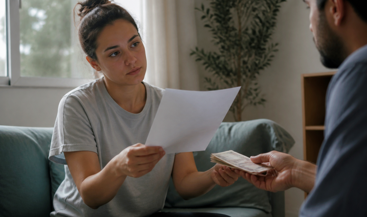 Locataire tenant document remboursement argent liquide main