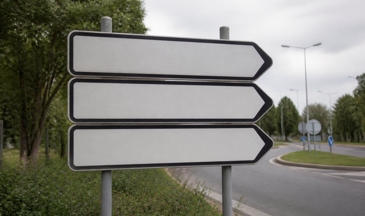 Panneaux directionnels affichant chiffres population ville Grand-Couronne