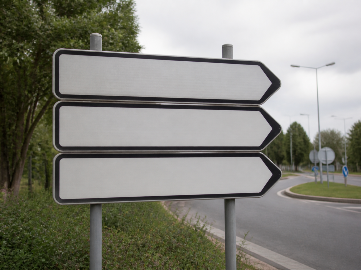Panneaux directionnels affichant chiffres population ville Grand-Couronne