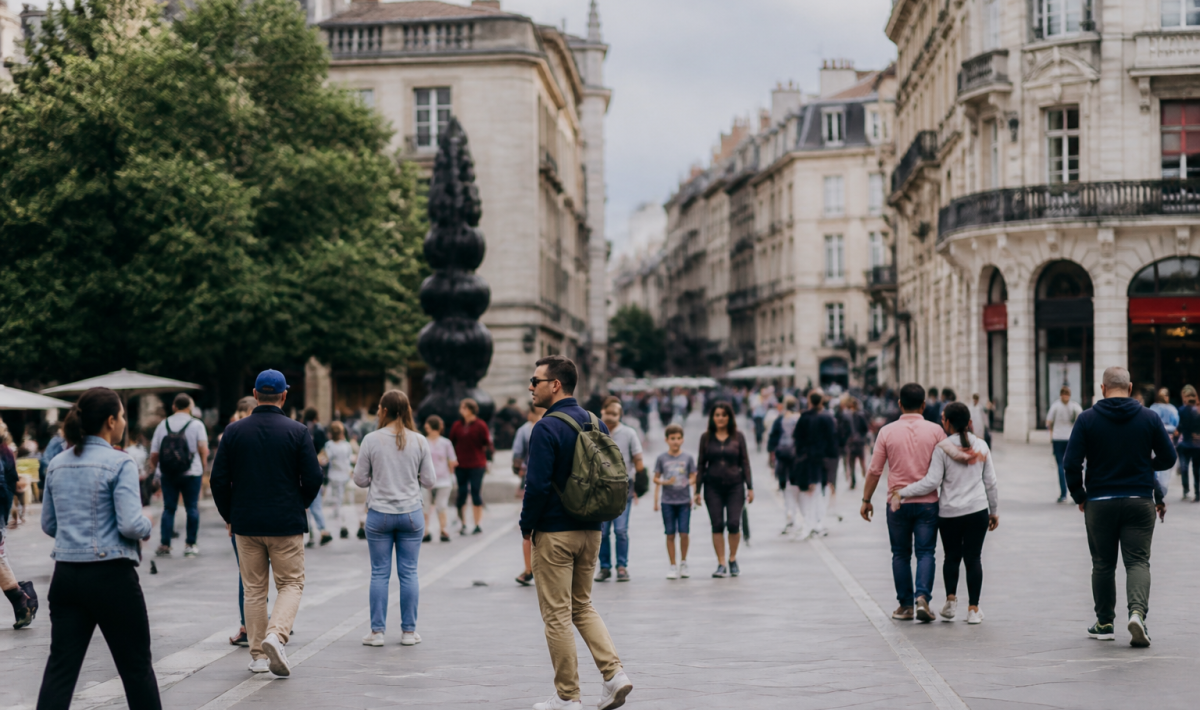 Graphique en barres montrant population croissante ville française