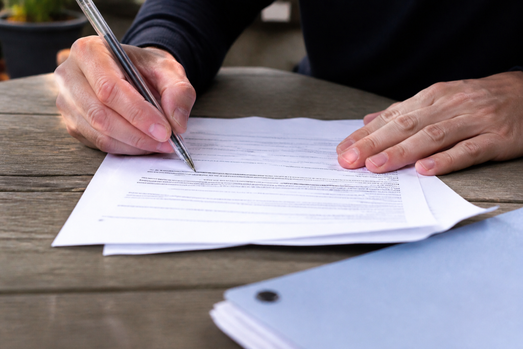 Document de bail avec clause de penalite manuscrite soulignee